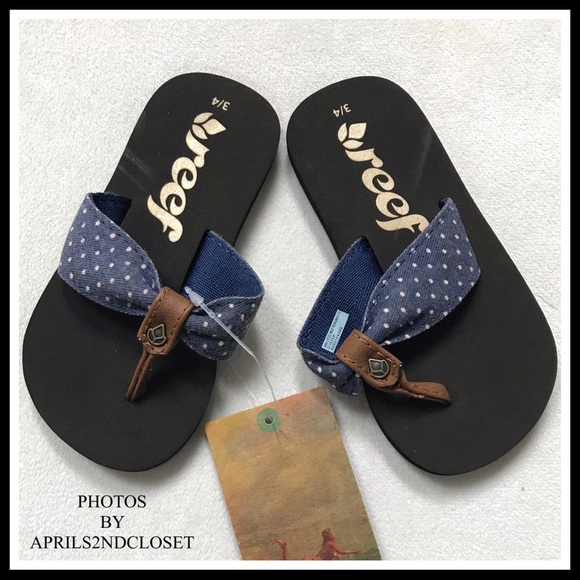 REEF BABY SANDALS SLIDES POLKA DOT FLIP FLOPS - Picture 5 of 8